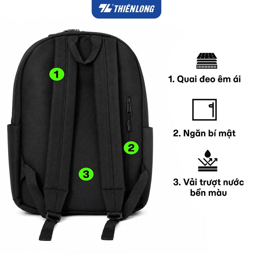 Cặp - Balo học sinh Thiên Long Me-Pack BP-041 – Siêu nhẹ 480g, ngăn laptop 14 inch