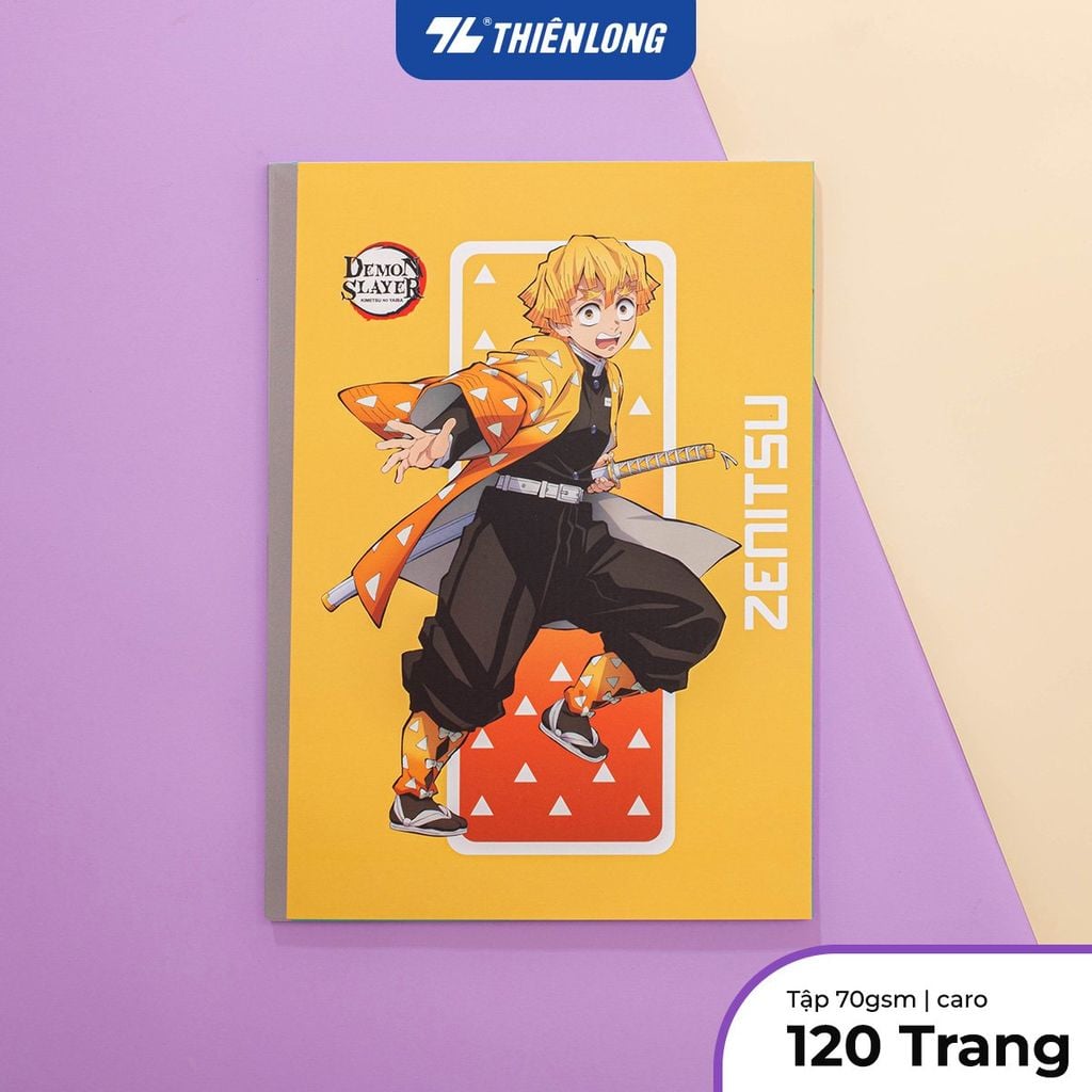 Tập vở Thiên Long 80/120 trang kẻ caro 6mm 70gsm - dành cho học sinh, sinh viên - Phiên bản Demon Slayer