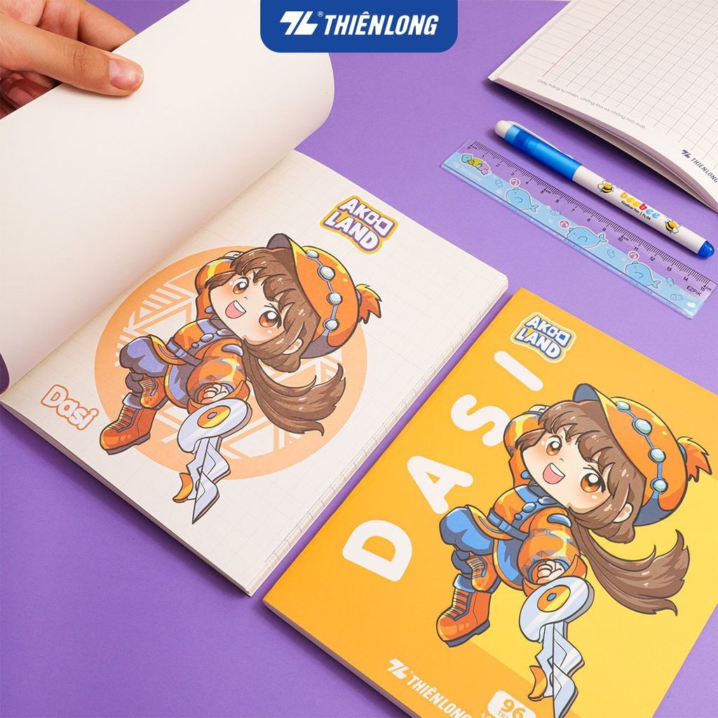 Combo 5/10 Tập học sinh chống lóa 96 trang 4 ô ly vuông 2mm 100gsm Thiên Long NB-117/AK - Akooland thế giới học cụ thần kỳ - Mẫu ngẫu nhiên