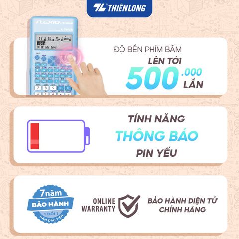 Máy tính khoa học Thiên Long Flexio Fx799VN, 4 màu pastel mới, bảo hành 7 năm, 1 đổi 1 trong 1 năm đầu