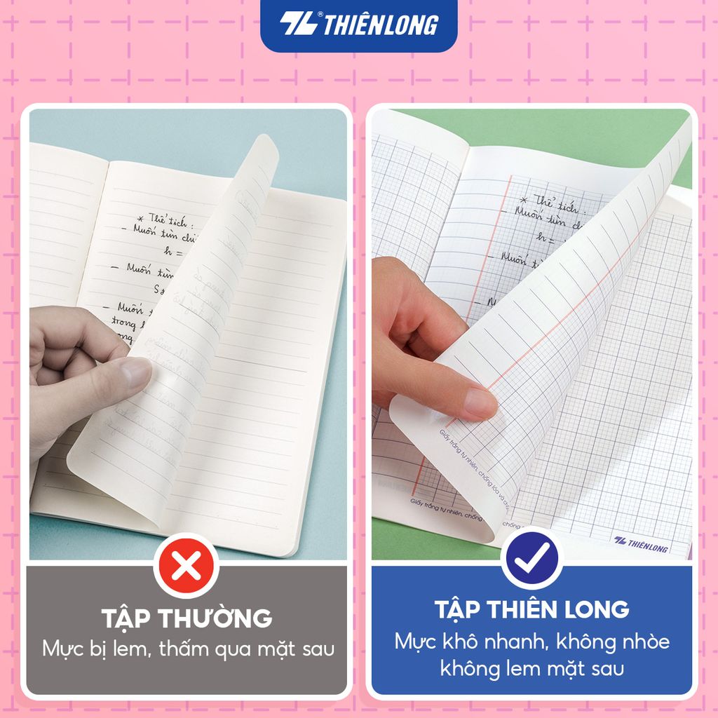 Tập học sinh 48 trang 5 ô ly vuông 2.5mm chấm kẻ 2/3 120gsm NB-120 Thiên Long - Mẫu ngẫu nhiên
