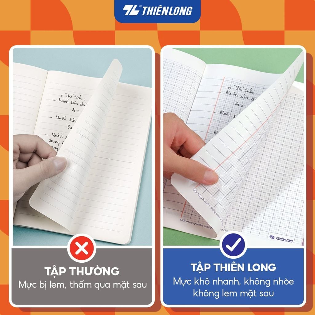 Combo 5 Tập học sinh 96 trang 5 ô ly vuông 100 gsm Điểm 10 TP-NB075 (hình ngẫu nhiên)