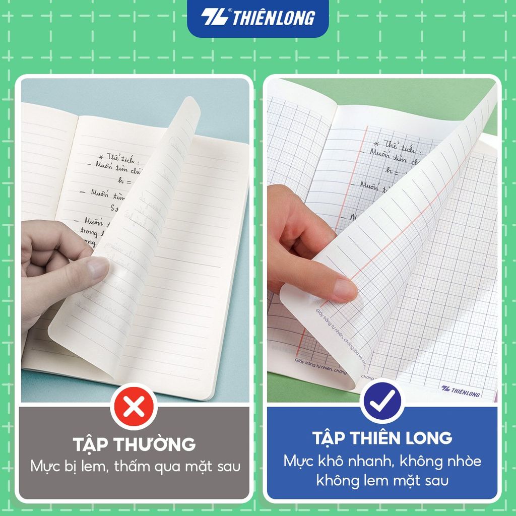 Tập học sinh 96 trang 4 ô ly vuông 2mm 100gsm NB-124 Thiên Long - Mẫu ngẫu nhiên