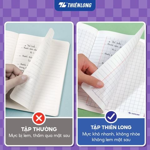 Tập may gáy chống lóa A4 200 trang kẻ ngang 7mm 70 gsm Thiên Long NB-139 – Mẫu ngẫu nhiên