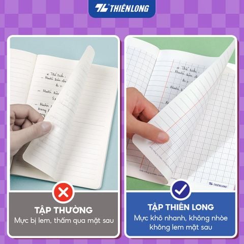 Tập học sinh 4 ô ly 2mm 200 trang 80 gsm Thiên Long NB-135 - Mẫu ngẫu nhiên