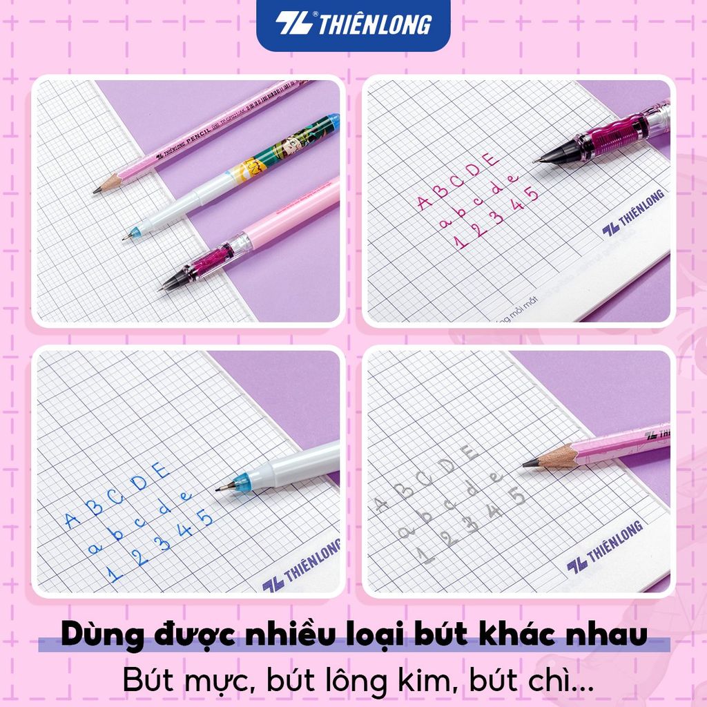 Tập học sinh chống lem 96 trang 4 ô ly vuông 2mm 120gsm Thiên Long NB-121/AK - Akooland thế giới học cụ thần kỳ - Mẫu ngẫu nhiên