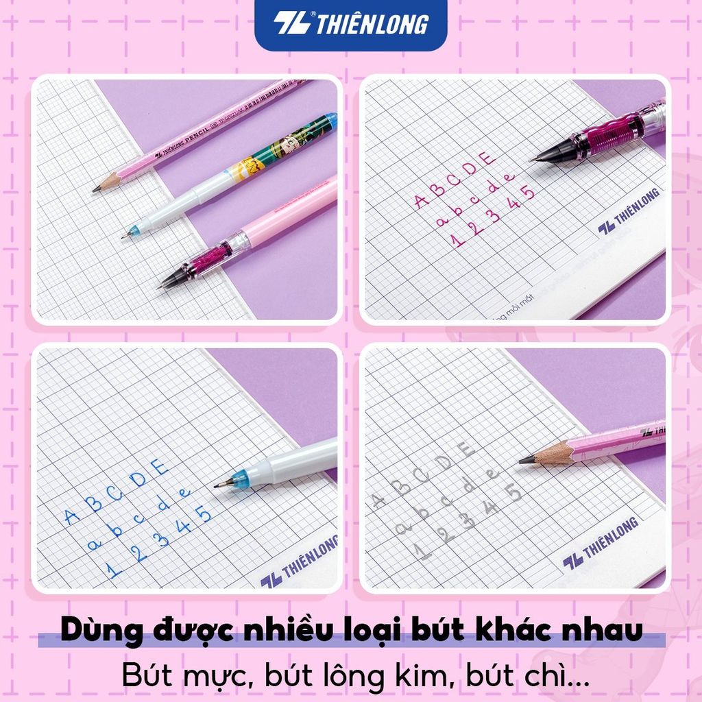 Combo 5/10 Tập học sinh chống lem 96 trang 4 ô ly vuông 2mm 120gsm Thiên Long NB-121/AK - Akooland thế giới học cụ thần kỳ - Mẫu ngẫu nhiên