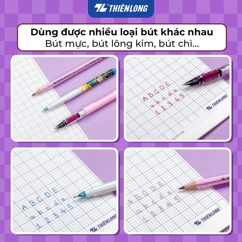 Tập học sinh 4 ô ly 2mm 200 trang 80 gsm Thiên Long NB-135