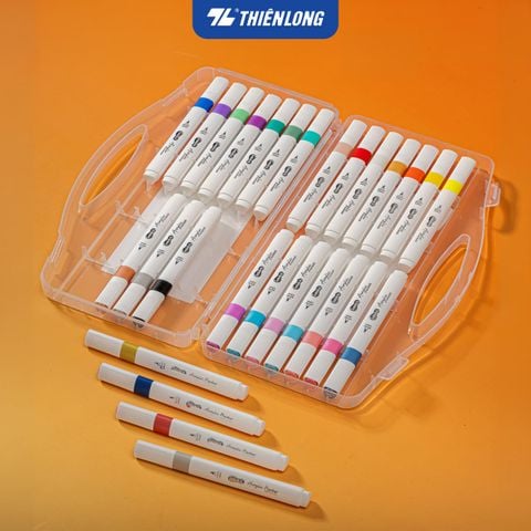 Bộ Bút 14/28 Màu Acrylic Markers Thiên Long Colokit - Tặng 02 màu Metallic