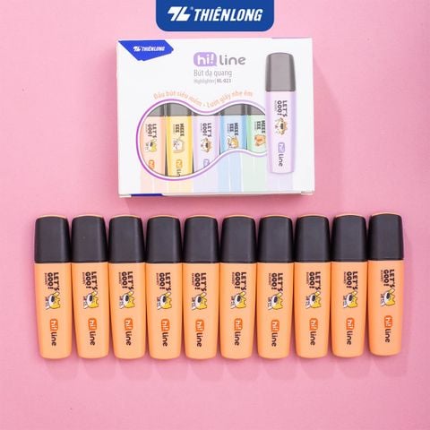 Bút dạ quang màu Pastel Hi! Line Thiên Long HL-023 - Đầu bút siêu mềm, lướt giấy nhẹ êm