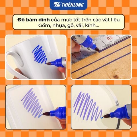 Combo 10 Bút lông dầu 2 đầu mực - Twin Permanent Marker Thiên Long PM-023
