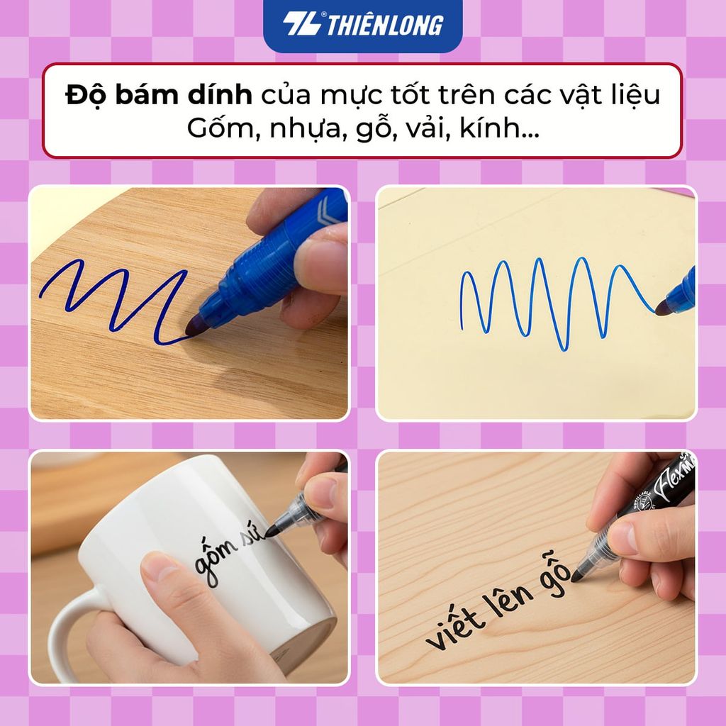 Bút lông dầu - Permanent Marker Thiên Long PM-025 - Bơm mực dễ dàng