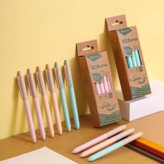 Bút bi Thiên Long ECO Style TL-063/ECO - Mực Xanh - Chất liệu từ vỏ cám trấu