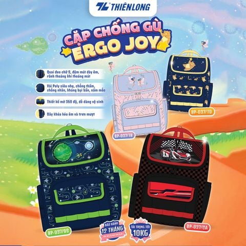 Cặp - Balo chống gù Ergo Joy Thiên Long BP-037 – Siêu nhẹ, thoáng khí, bảo vệ cột sống cho bé