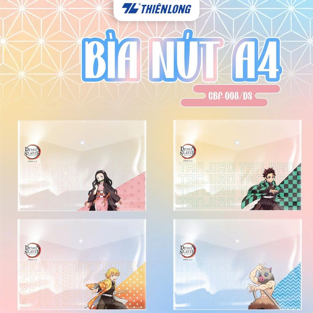 Bìa nút Thiên Long - Bìa tài liệu A4 CBF-008/DS - Phiên bản Demon Slayer
