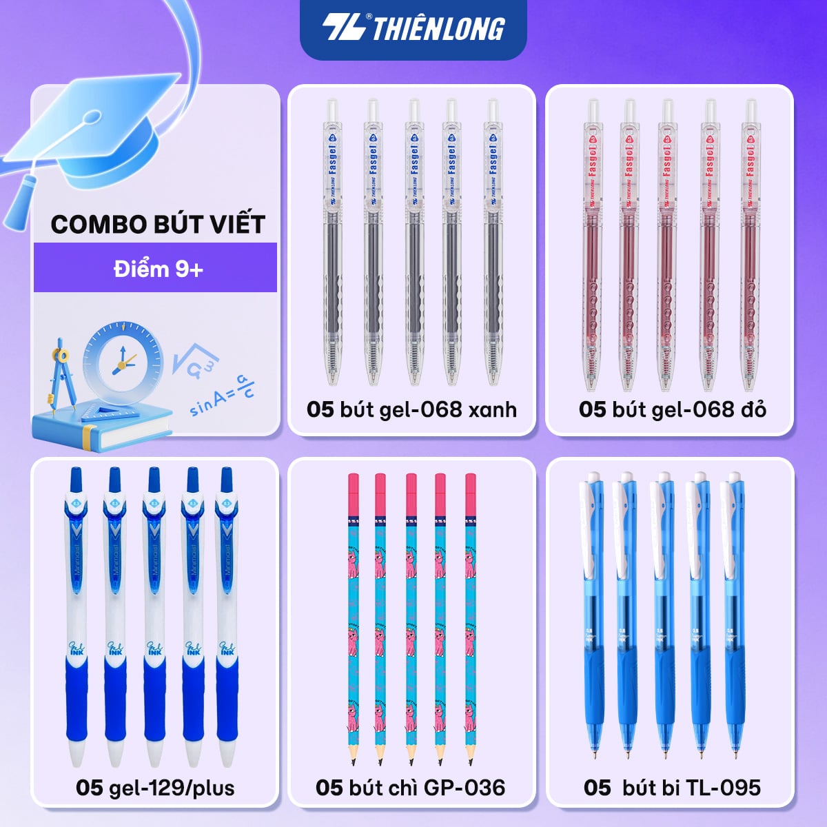 Combo bút viết Thiên Long Điểm 9+