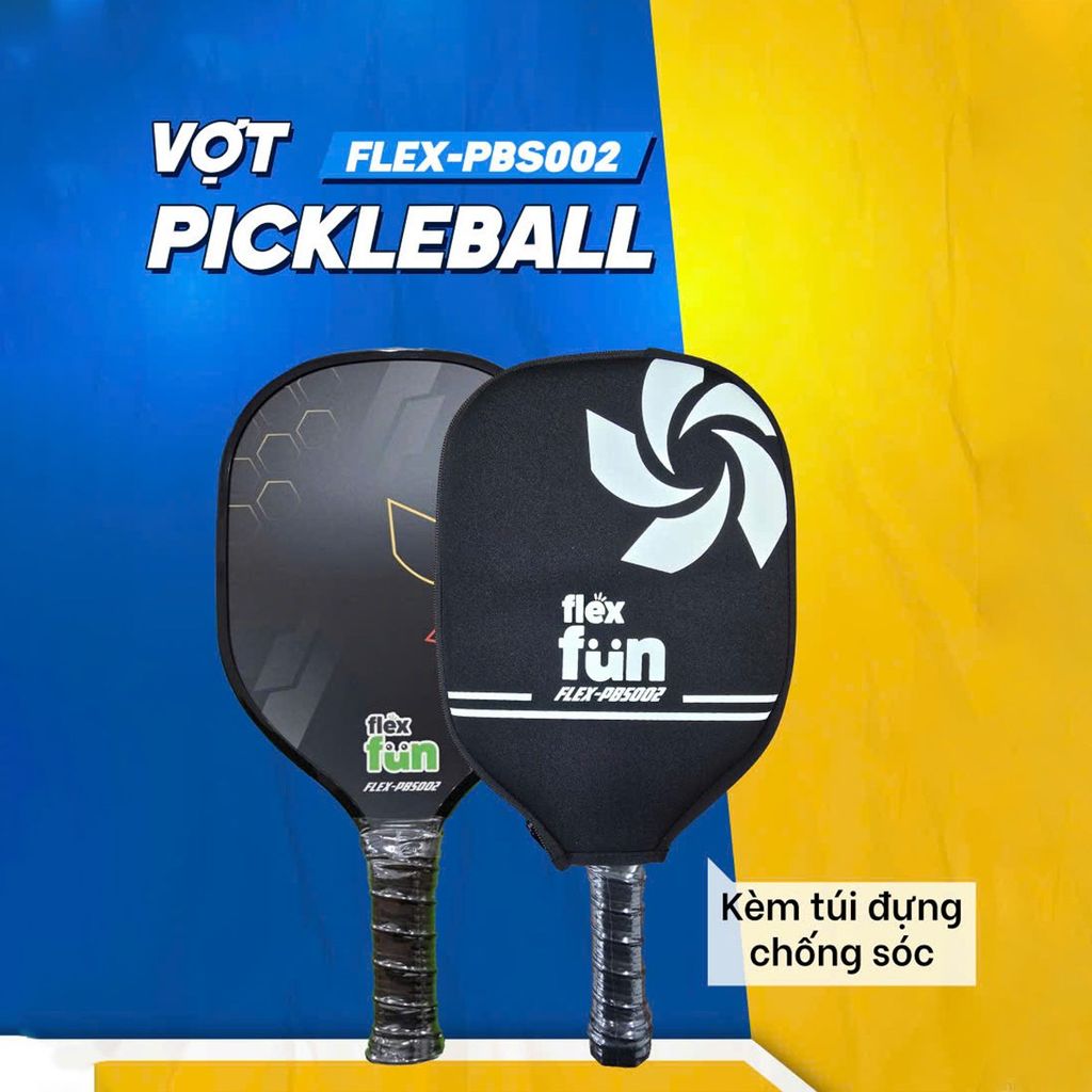 Vợt Pickleball Flex Fun Fiber FLEX-PBS002 - Chất liệu gỗ siêu nhẹ, bề mặt siêu rộng, dễ kiểm soát