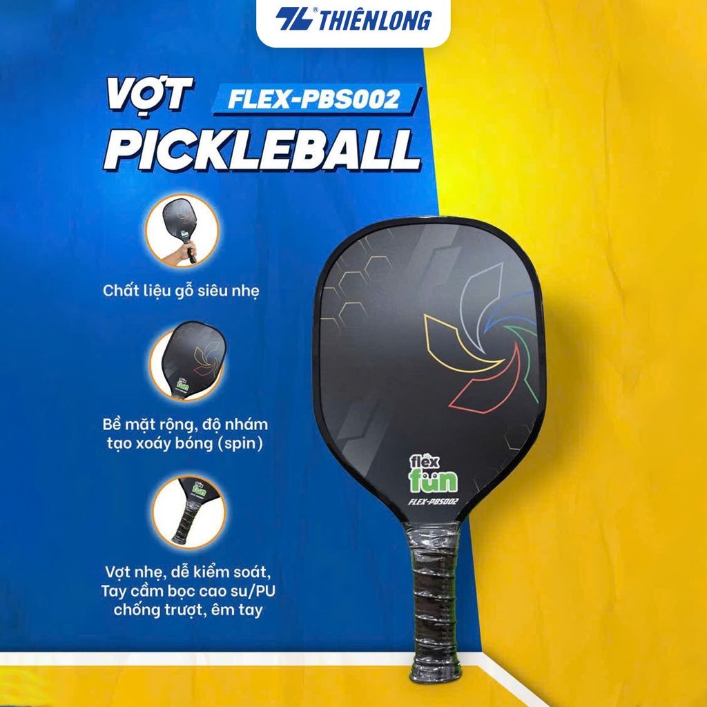 Vợt Pickleball Flex Fun Fiber FLEX-PBS002 - Chất liệu gỗ siêu nhẹ, bề mặt siêu rộng, dễ kiểm soát