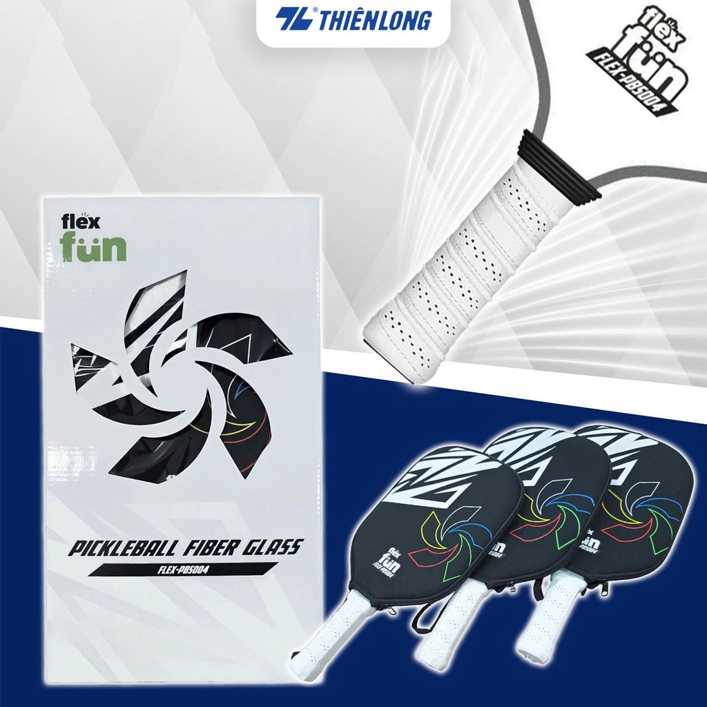 Vợt Pickleball Flex Fun Fiber FLEX-PBS004 - Bề mặt Carbon nhám có hiệu suất độ xoáy cao hơn