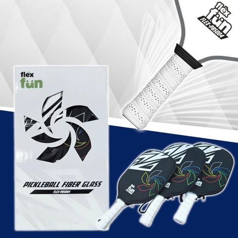 Vợt Pickleball Flex Fun Fiber FLEX-PBS004 - Bề mặt Carbon nhám có hiệu suất độ xoáy cao hơn
