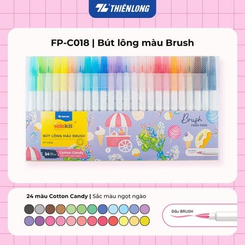 Bút lông 24 màu Candy Morandi đầu Brush Thiên Long Colokit FP-C018