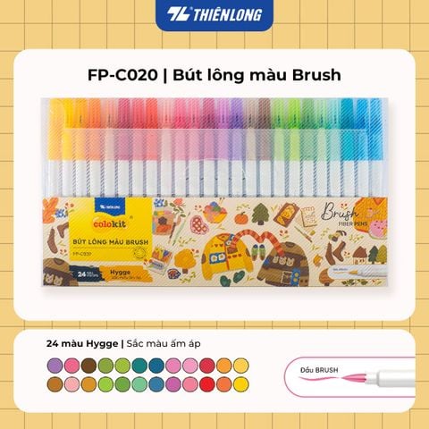 Bút lông 24 màu Hygee Morandi đầu Brush Thiên Long Colokit FP-C020
