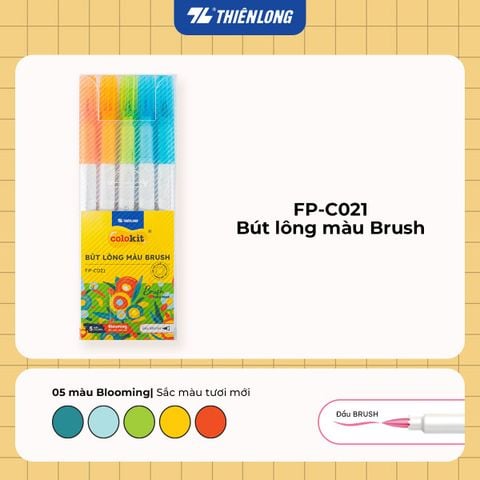 Bút lông 5 màu Blooming Morandi đầu Brush Thiên Long Colokit FP-C021