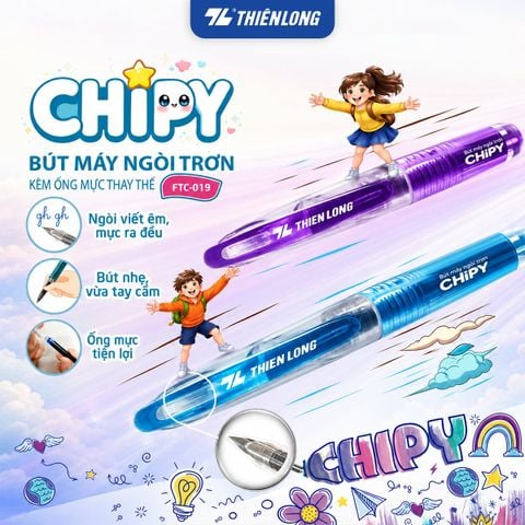 Bút máy Thiên Long Buddies - Ngòi trơn, êm - Thân màu ngẫu nhiên