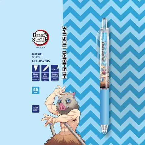 Bút gel Quick Dry Thiên Long Demon Slayer - Mực khô siêu nhanh - Mực Xanh