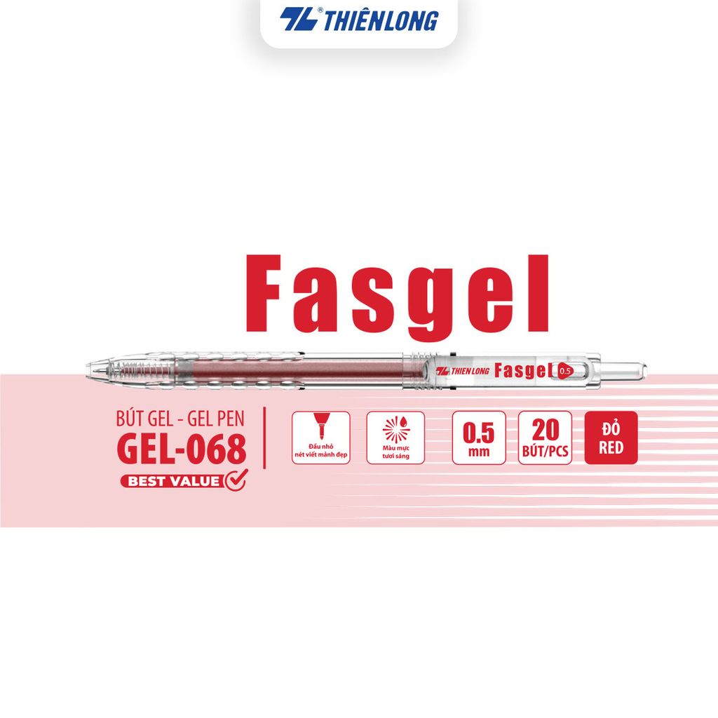 Combo 5/10/20 Bút gel Fasgel Thiên Long GEL-068