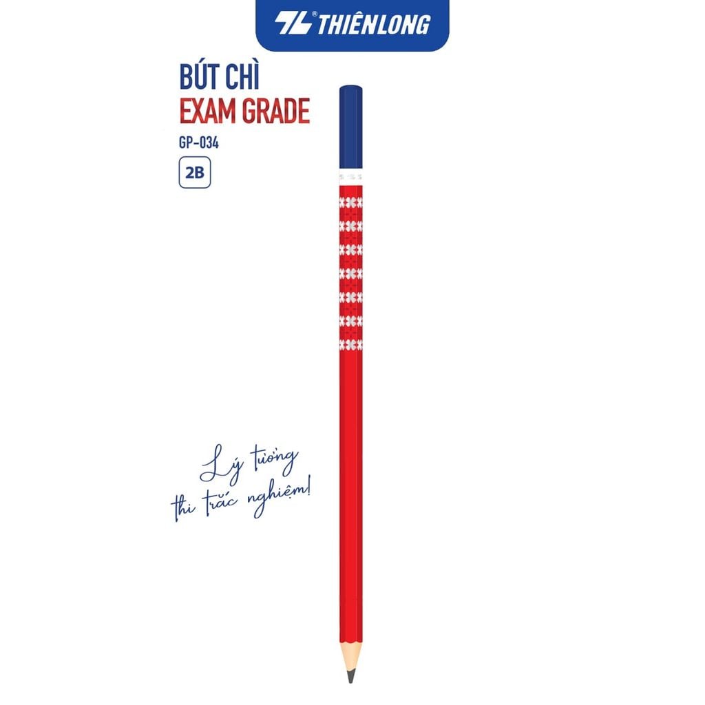 Bút chì gỗ Thiên Long Signature/Coach/Exam Grade 2B – Viết Êm, Nét Đậm, Thiết Kế Trẻ Trung