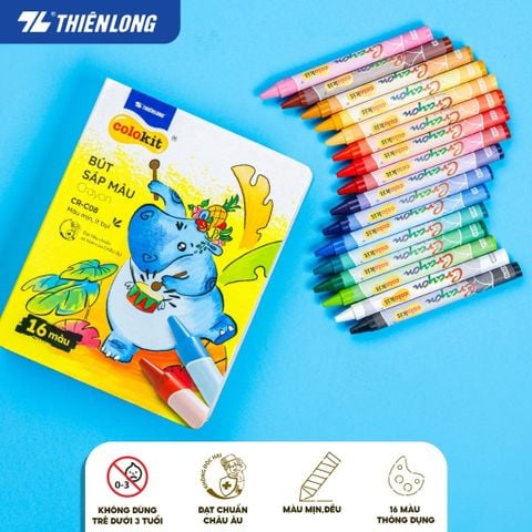 Bút sáp màu CR-C08 New 16 màu/T108