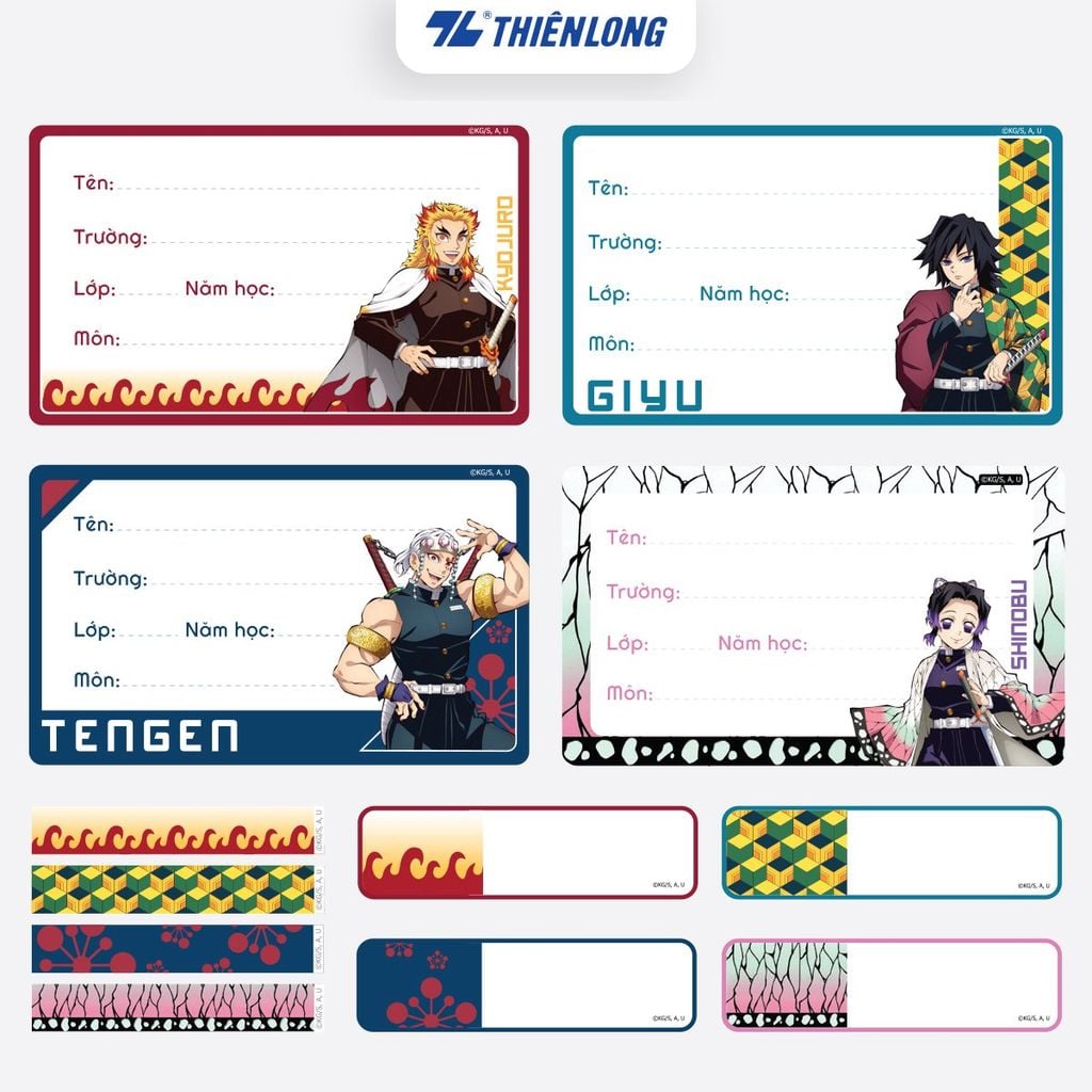 Nhãn vở Thiên Long - Phiên bản Demon Slayer NBL-009/DS