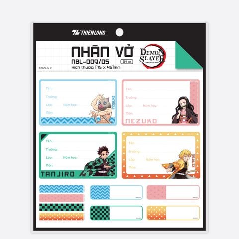 Nhãn vở Thiên Long - Phiên bản Demon Slayer NBL-009/DS