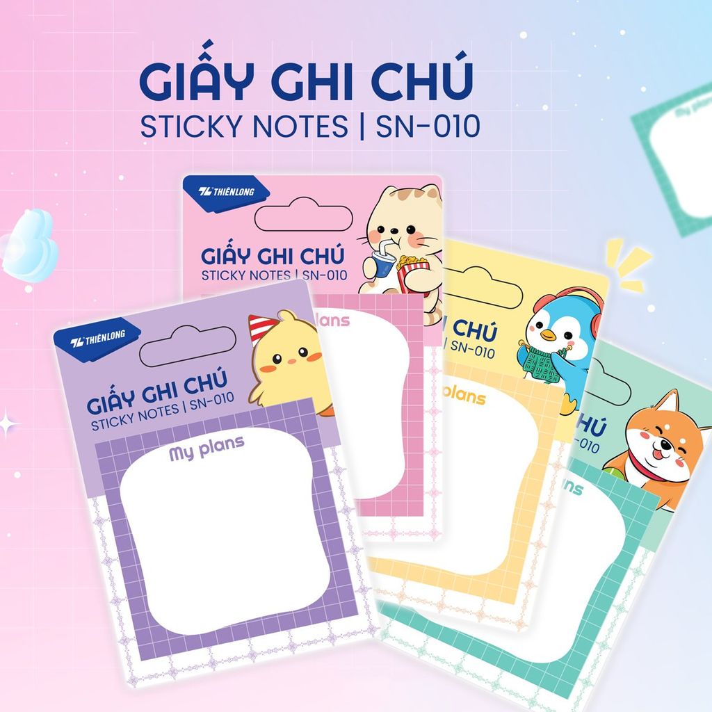 Giấy Phân trang Thiên Long - Giấy notes - Ghi chú - Nhiều kích thước, mẫu ngẫu nhiên