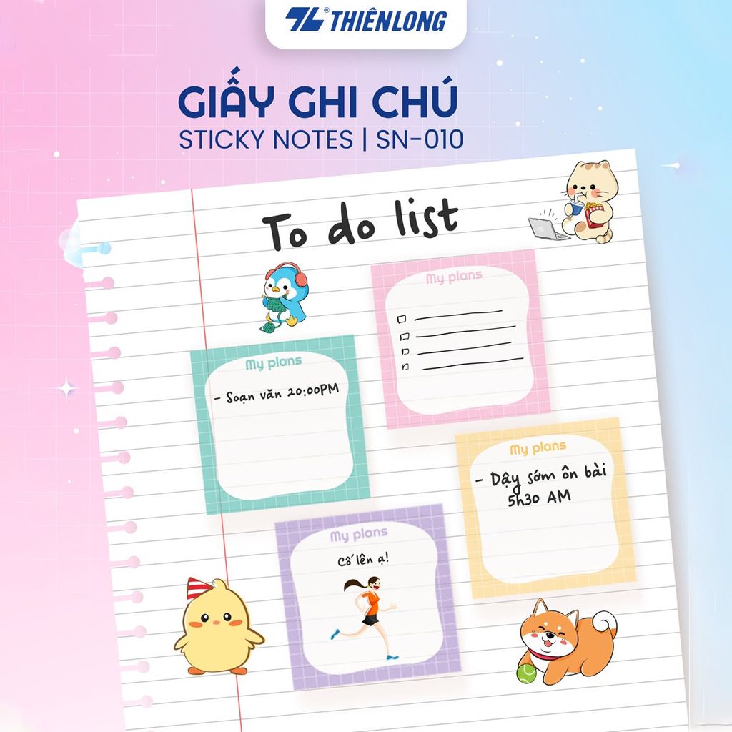 Giấy Phân trang Thiên Long - Giấy notes - Ghi chú - Nhiều kích thước, mẫu ngẫu nhiên