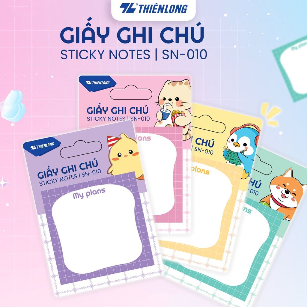 Giấy Phân trang Thiên Long - Giấy notes - Ghi chú - Nhiều kích thước, mẫu ngẫu nhiên