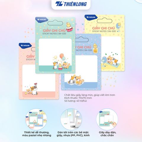 Giấy Phân trang Thiên Long - Giấy notes - Ghi chú - Nhiều kích thước, mẫu ngẫu nhiên