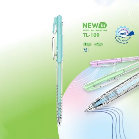 Bút bi Thiên Long TL-109 0.5mm 4 màu thân thời trang - Mực Xanh