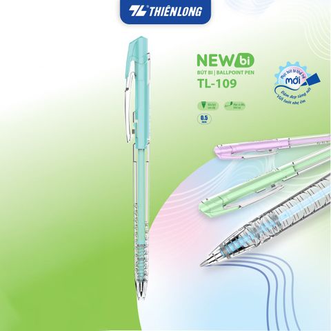 Bút bi Thiên Long TL-109 0.5mm 4 màu thân thời trang - Mực Xanh