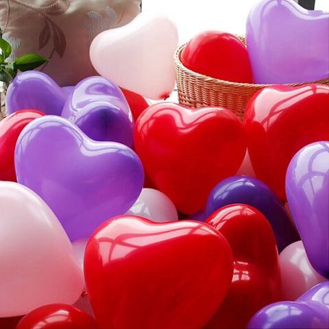 Set 10/50/100 Bóng bay trang trí sinh nhật, lớp học, phòng cưới Flex Fun - Bong bóng tròn, giun dài, trái tim nhiều màu
