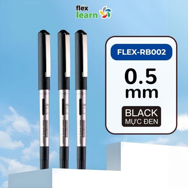 Bút lông bi Flex Learn FLEX-RB002 - Đầu bút 0.5mm, không thấm nước, không phai màu, nét viết sắc sảo, thanh mảnh