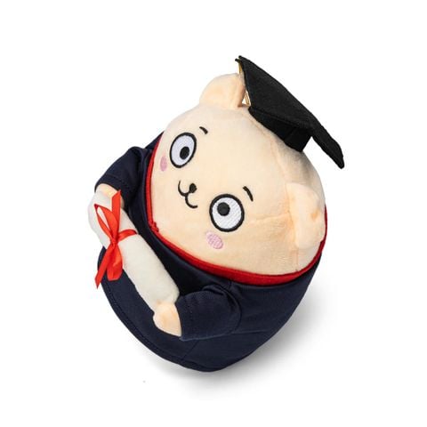 Gấu bông Gấu Chú Tâm Tốt Nghiệp Bitis màu xanh 20cm vải lông Velboa nhồi bông 100% Polyester AAUH06400XDG chính hãng