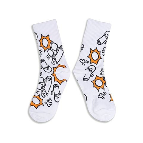  Vớ Cổ Cao Biti's Helio Ván Trượt Màu Trắng ASBG00140TRG 