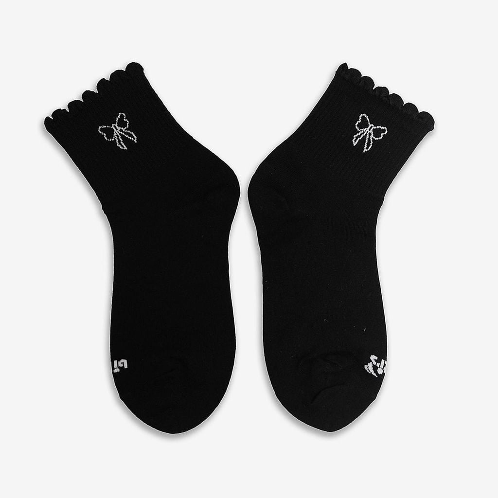  Vớ Cổ Trung Bé Gái Biti's Jane Sock Màu Đen BASG00300DEN 