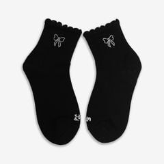  Vớ Cổ Trung Bé Gái Biti's Jane Sock Màu Đen BASG00300DEN 