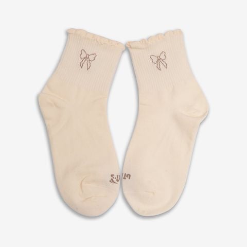  Vớ Cổ Trung Bé Gái Biti's Jane Sock Màu Kem BASG00300KEM 