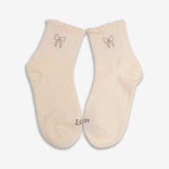  Vớ Cổ Trung Bé Gái Biti's Jane Sock Màu Kem BASG00300KEM 