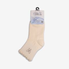  Vớ Cổ Trung Bé Gái Biti's Jane Sock Màu Kem BASG00300KEM 