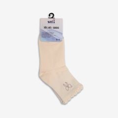 Vớ Cổ Trung Bé Gái Biti's Jane Sock Màu Kem BASG00300KEM 